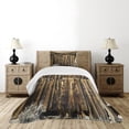 thumbnail image 1 of Ambesonne Rustic Quilted Bedspread Set 2 Pcs, Oak Barn Timber Door, Twin Size, Brown, 1 of 6