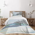 thumbnail image 1 of Ambesonne Rustic Quilted Bedspread Set 2 Pcs, Rural Winter Forest Art, Twin Size, Multicolor, 1 of 5