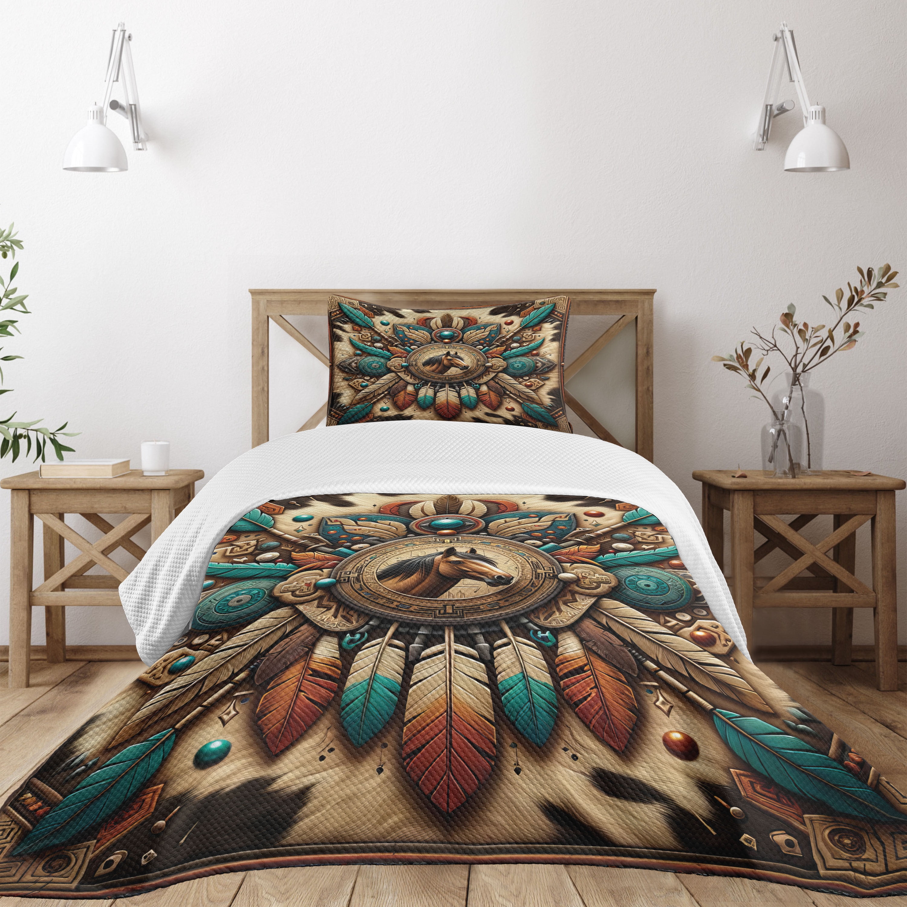 Ambesonne Not Solid Color Coverlet Set