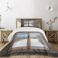 thumbnail image 1 of Ambesonne Rustic Quilted Bedspread Set 2 Pcs, Winter Season Scene, Twin Size, Umber White Blue, 1 of 5