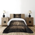 thumbnail image 1 of Ambesonne Rustic Quilted Bedspread Set 2 Pcs, Wooden Cottage, Twin Size, Brown Dark Brown, 1 of 6