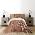 thumbnail image 1 of Ambesonne Rustic Quilted Bedspread Set 2 Pcs, Wooden Table Wine Corks, Twin Size, Brown, 1 of 6