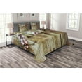 thumbnail image 1 of Ambesonne Rustic Quilted Bedspread Set 3 Pcs, Blooming Spring Flowers, Queen Size, Pink Brown, 1 of 3