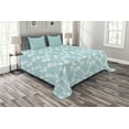 thumbnail image 1 of Ambesonne Rustic Quilted Bedspread Set 3 Pcs, Rural Meadow Farmhouse, Queen Size, Pale Blue White, 1 of 3