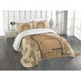 thumbnail image 1 of Ambesonne Rustic Quilted Bedspread Set 3 Pcs, Wine Cellar Architecture, Queen Size, Sand Brown Pale Brown, 1 of 5
