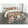 thumbnail image 1 of Ambesonne Rustic Quilted Bedspread Set 3 Pcs, Wooden Logs Oak Tree, Queen Size, Pale Sand Brown, 1 of 5