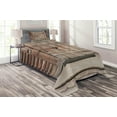 thumbnail image 1 of Ambesonne Rustic Quilted Coverlet 2 Pcs, Timber Door Log House, Twin Size, Brown, 1 of 2