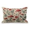 thumbnail image 1 of Ambesonne Rustic Quilted Pillowcover, Floral Woodland Mushrooms, 36" x 20", Champagne Dark Coral, 1 of 2