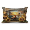 thumbnail image 1 of Ambesonne Rustic Quilted Pillowcover, Sunset Rooster Sunflowers, 36" x 20", Earth Yellow and Caramel, 1 of 2
