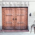 thumbnail image 1 of Ambesonne Rustic Shower Curtain, Antique French Wood Door, 69"Wx70"L, Brown and Cream, 1 of 3