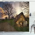 thumbnail image 1 of Ambesonne Rustic Shower Curtain, Battered Stone House, 69"Wx70"L, Multicolor, 1 of 5