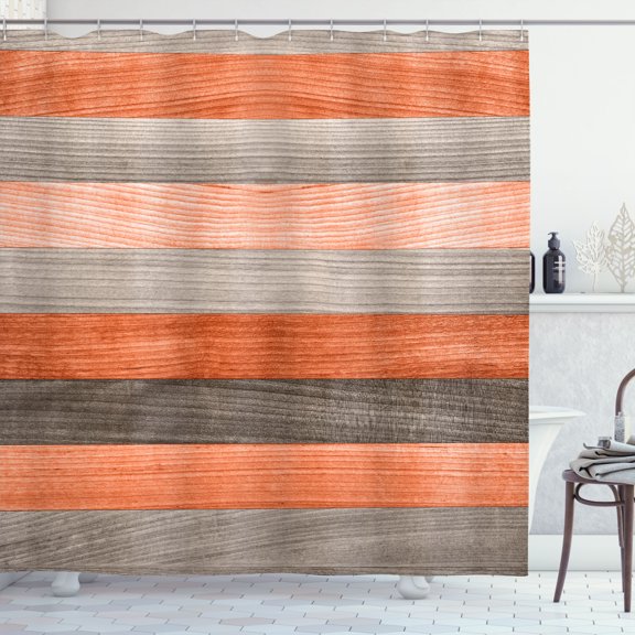 Ambesonne Rustic Shower Curtain, Easter Woods Holiday Print, 69"Wx70"L, Warm Taupe