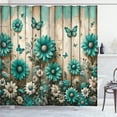 thumbnail image 1 of Ambesonne Rustic Shower Curtain, Farmhouse Cold Tone Daisies, 69"Wx75"L, Turquoise and Grey Yellow, 1 of 1