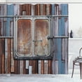 thumbnail image 1 of Ambesonne Rustic Shower Curtain, Ship Door Sea Marine, 69"Wx84"L, Blue Brown and White, 1 of 5