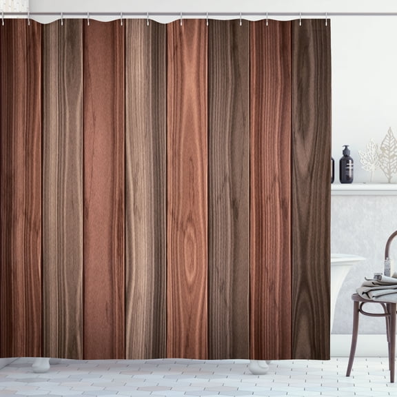 Ambesonne Rustic Shower Curtain, Vertical Cottagecore Artwork, 69"Wx70"L, Warm Taupe