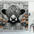 thumbnail image 1 of Ambesonne Rustic Shower Curtain, Vintage Farmhouse Cow Cheeks, 69"Wx70"L, Grey Black and Orange, 1 of 1