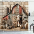 thumbnail image 1 of Ambesonne Rustic Shower Curtain, Vintage Rural American Barn, 69"Wx75"L, Tan Dark Salmon, 1 of 1