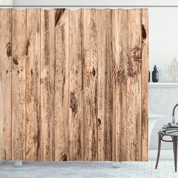 Ambesonne Rustic Shower Curtain, Wall Background Art Antique, 69"Wx84"L, Ecru Ginger