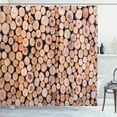 thumbnail image 1 of Ambesonne Rustic Shower Curtain, Wooden Lumber Tree Logs, 69"Wx75"L, Cream, 1 of 5