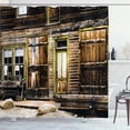 thumbnail image 1 of Ambesonne Rustic Shower Curtain, Wooden Planks and Rocks, 69"Wx70"L, Brown, 1 of 3