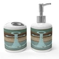 thumbnail image 1 of Ambesonne Rustic Soap Dispenser & Toothbrush Holder Set, Nautical Rustic, 2 Pcs, Pale Blue Brown Teal, 1 of 5
