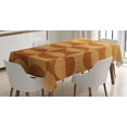 thumbnail image 1 of Ambesonne Rustic Tablecloth Rectangular Table Cover, Abstract Oak Planks, 60"x90", Orange and Tan, 1 of 4
