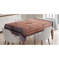 thumbnail image 1 of Ambesonne Rustic Tablecloth Rectangular Table Cover, Antique French Wood Door, 60"x90", Brown and Cream, 1 of 3
