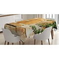 thumbnail image 1 of Ambesonne Rustic Tablecloth Rectangular Table Cover, Countryside Shutters, 52"x70", Beige Green, 1 of 4