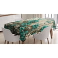 thumbnail image 1 of Ambesonne Rustic Tablecloth Rectangular Table Cover, Farmhouse Cold Tone Daisies, 52"x70", Turquoise and Grey Yellow, 1 of 3
