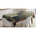 thumbnail image 1 of Ambesonne Rustic Tablecloth Rectangular Table Cover, Grapes in Baskets Picture, 60"x90", Purple Brown, 1 of 3