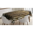 thumbnail image 1 of Ambesonne Rustic Tablecloth Rectangular Table Cover, Oak Barn Timber Door, 52"x70", Brown, 1 of 4