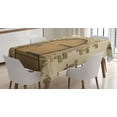 thumbnail image 1 of Ambesonne Rustic Tablecloth Rectangular Table Cover, Wine Cellar Architecture, 52"x70", Sand Brown Pale Brown, 1 of 4