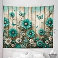 thumbnail image 1 of Ambesonne Rustic Tapestry King Size, Farmhouse Cold Tone Daisies, 104"x88", Turquoise and Grey Yellow, 1 of 2