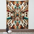 thumbnail image 1 of Ambesonne Rustic Tapestry Wall Hanging, Aztec Inspired Feathers Art, 40"x60", Cinnamon Redbrown and Teal, 1 of 3
