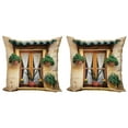 thumbnail image 1 of Ambesonne Rustic Throw Pillow Cover 2 Pack, Old Window and Flowers, 18", Beige Green, 1 of 6