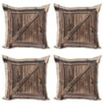 thumbnail image 1 of Ambesonne Rustic Throw Pillow Cover 4 Pack, Aged Door Vintage Rural, 24", Brown, 1 of 5