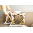 thumbnail image 1 of Ambesonne Rustic Throw Pillow Cover Pack of 2, Barn Cottage Summer Flowers, 2 Pcs-36"x16", Earth Yellow and Cocoa, 1 of 5