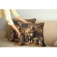 thumbnail image 1 of Ambesonne Rustic Throw Pillow Cover Pack of 2, Grunge Old Glory Barn Cow, 2 Pcs-16"x16", Amber and Caramel, 1 of 5