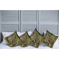 thumbnail image 1 of Ambesonne Rustic Throw Pillow Cover Pack of 4, Barn Door and Summer Blooms, 4 Pcs-36"x36", Fern Green Sepia and Yellow, 1 of 5