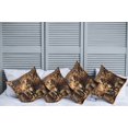 thumbnail image 1 of Ambesonne Rustic Throw Pillow Cover Pack of 4, Grunge Old Glory Barn Cow, 4 Pcs-28" x 28", Amber and Caramel, 1 of 5