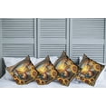 thumbnail image 1 of Ambesonne Rustic Throw Pillow Cover Pack of 4, Sunset Rooster Sunflowers, 4 Pcs-16" x 16", Earth Yellow and Caramel, 1 of 5