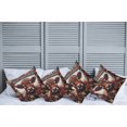 thumbnail image 1 of Ambesonne Rustic Throw Pillow Cover Pack of 4, Vintage Cottagecore Art Cow, 4 Pcs-16" x 16", Redbrown Maroon Taupe, 1 of 5