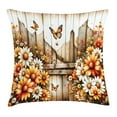 thumbnail image 1 of Ambesonne Rustic Throw Pillow Cushion Cover, Farmhouse Summer Chamomiles, 24" X 24", Orange Sepia and Off White, 1 of 2