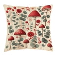 thumbnail image 1 of Ambesonne Rustic Throw Pillow Cushion Cover, Floral Woodland Mushrooms, 26" X 26", Champagne Dark Coral, 1 of 2