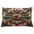 thumbnail image 1 of Ambesonne Rustic Throw Pillow Cushion Cover, Wild West Horse Feathers, 26" X 16", Teal Dark Taupe Cinnamon, 1 of 2