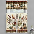 thumbnail image 1 of Ambesonne Rustic Valance & Curtain 3 Pcs Set, Leaves Wine Theme Grapes, 55"x30", Khaki Maroon Caramel, 1 of 7