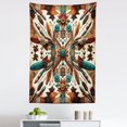 thumbnail image 1 of Ambesonne Rustic Wall Hanging Tapestry, Aztec Inspired Feathers Art, 30"x45", Cinnamon Redbrown and Teal, 1 of 2