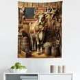 thumbnail image 1 of Ambesonne Rustic Wall Hanging Tapestry, Grunge Old Glory Barn Cow, 23"x28", Amber and Caramel, 1 of 2