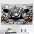 thumbnail image 1 of Ambesonne Rustic Wall Hanging Tapestry, Vintage Farmhouse Cow Cheeks, 45"x30", Grey Black and Orange, 1 of 2