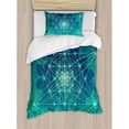 thumbnail image 1 of Ambesonne Sacred Geometrty Digital Futuristic Tree of Life Icon with Space Plains Archaic Pattern Duvet Cover Set, 1 of 3